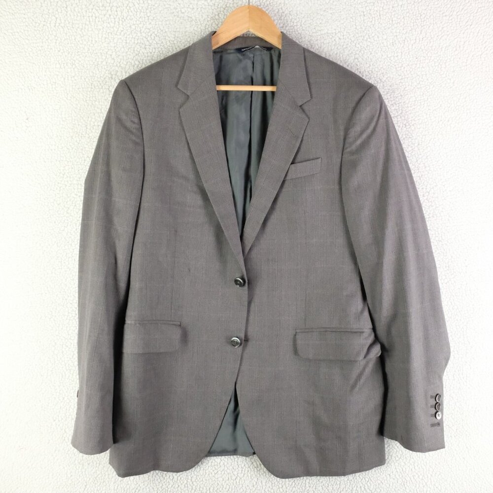 Coppley Blazer Mens 40R Gray Check Two Button Vented Reda Super 110S Wool